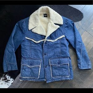 Vintage Roebucks Denim Sherpa Ranch Coat XL